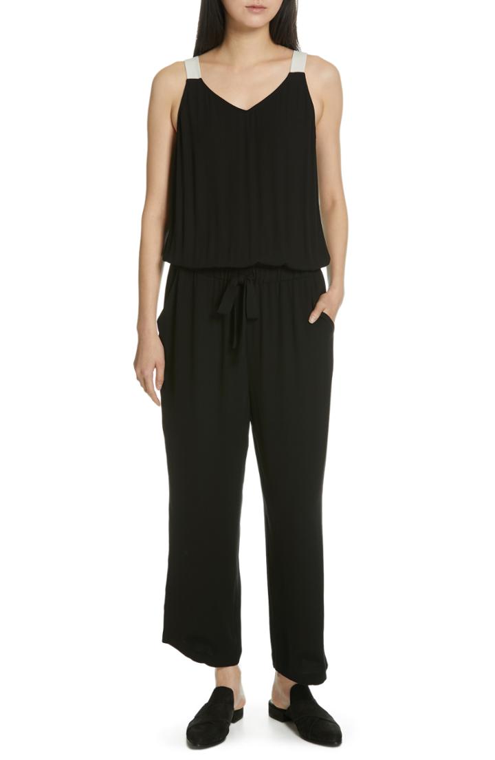 Women's Eileen Fisher Drawstring Silk Jumpsuit