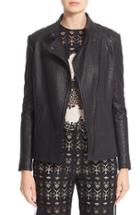 Women's Yigal Azrouel Lace-up Detail Lambskin Leather Jacket