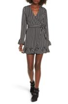 Women's The Fifth Label Ophelia Stripe Wrap Dress - Black