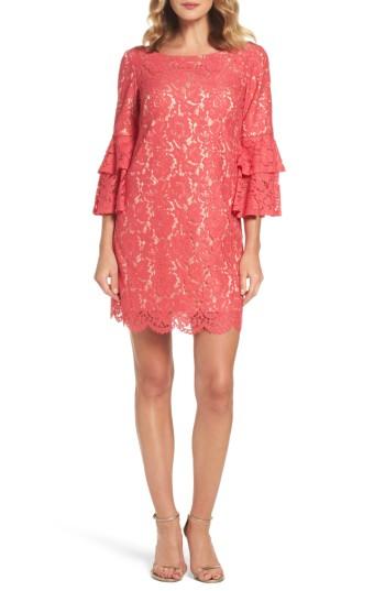 Women's Eliza J Lace Bell Sleeve Dress - Red