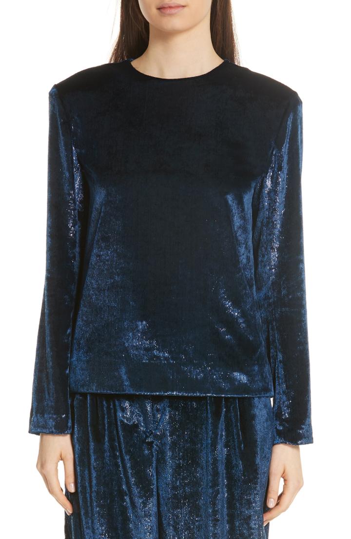 Women's Tibi Tess Metallic Velvet Top