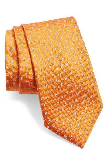 Men's Nordstrom Double Dot Silk Tie, Size - Orange