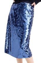 Women's J.crew Sequin Midi Skirt With Tie - Blue