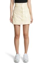 Women's Ganni Monterey Faux Patent Miniskirt Us / 34 Eu - Yellow