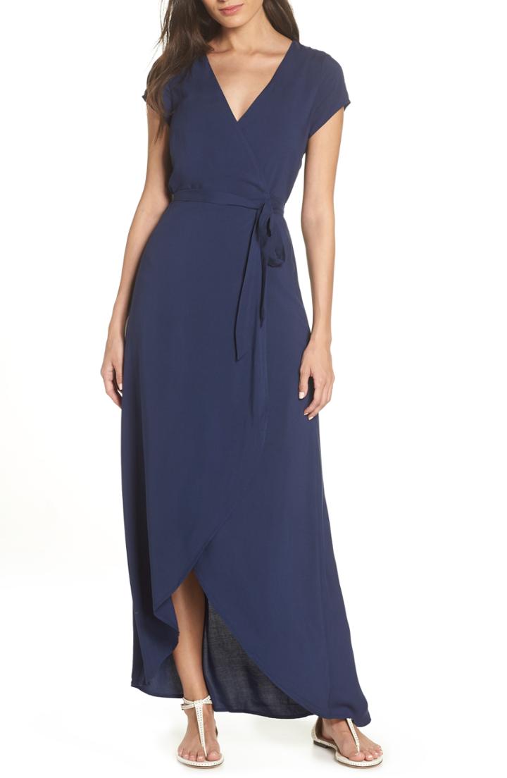 Women's L Space Goa Cover-up Maxi Wrap Dress - Blue