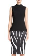 Women's St. John Collection Luxe Sculpture Mock Neck Shell
