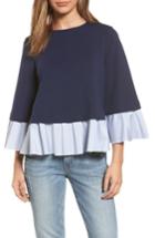 Women's Halogen Mixed Media Swing Top, Size - Blue
