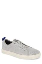 Men's Ted Baker London Kaliix Perforated Low Top Sneaker M - Grey