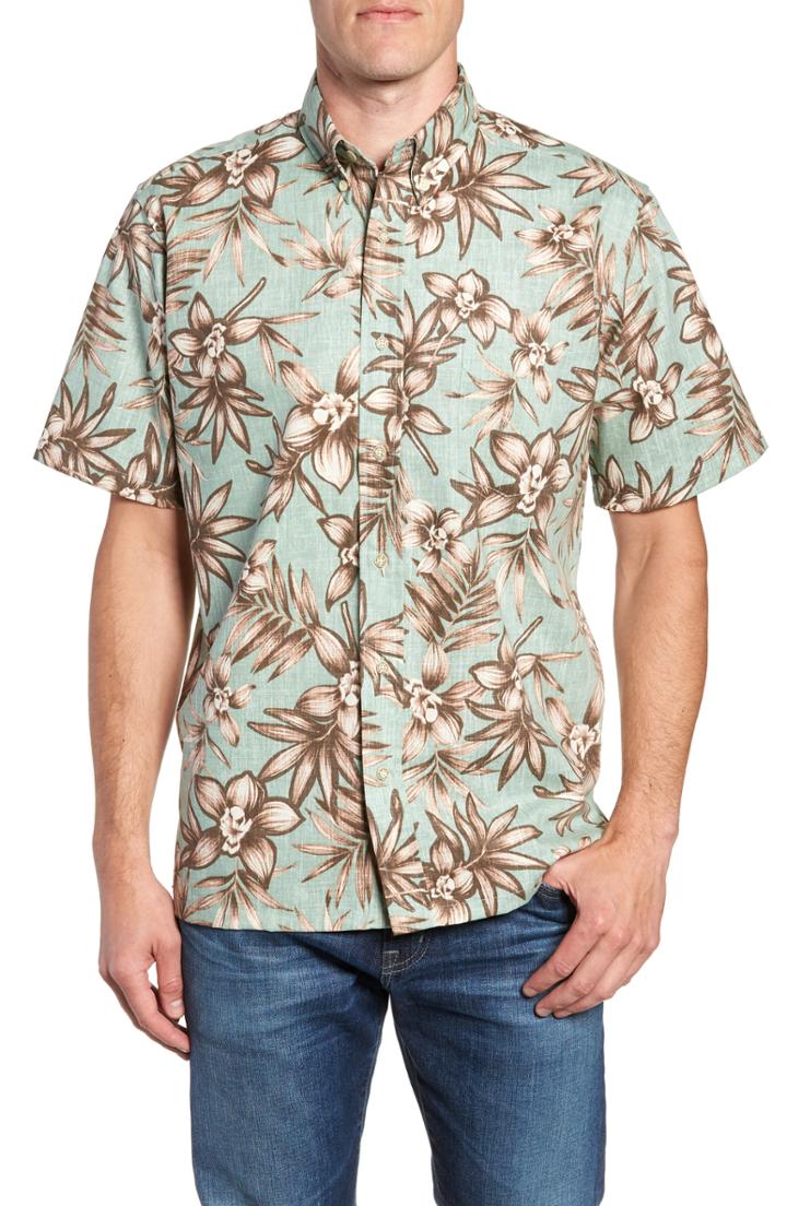 Men's Reyn Spooner Onishi Garden Regular Fit Sport Shirt - Green