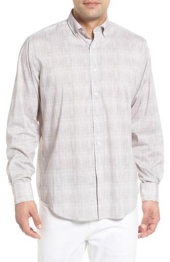 Men's Bugatchi Classic Fit Marled Performance Sport Shirt - Grey