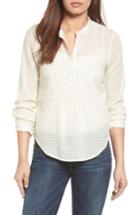 Women's Lucky Brand Clip Dot Blouse - Grey