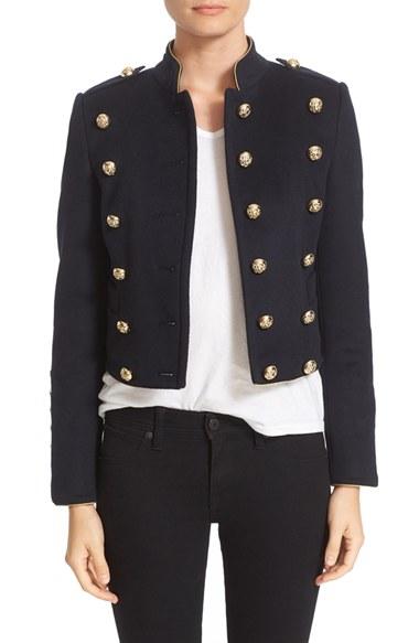 Women's Burberry 'dunebeck' Wool & Cashmere Military Jacket