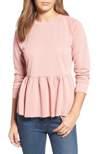 Women's Caslon Peplum Sweatshirt - Red