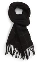 Men's Polo Ralph Lauren Reversible Windowpane Wool Blend Scarf, Size - Black