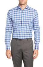 Men's Boss Jason Slim Fit Plaid Dress Shirt - Blue