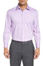 Men's English Laundry Regular Fit Check Dress Shirt - 32/33 - Purple