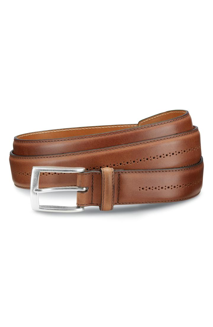 Men's Allen Edmonds Mackey Ave Leather Belt - Walnut