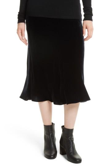 Women's Vince Elastic Waist Slip Velvet Skirt - Blue