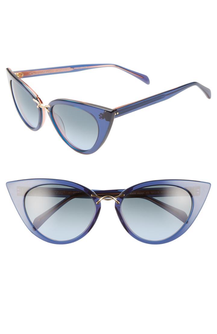 Women's Odlr X Morgenthal Frederics Twisti 58mm Cat Eye Sunglasses - Navy
