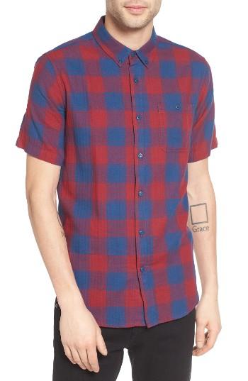 Men's Ezekiel Herringbone Woven Plaid Shirt - Red