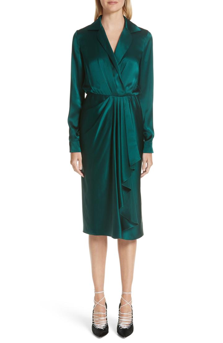 Women's Jason Wu Surplice Silk Charmeuse Dress