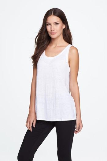 Women's Eileen Fisher U-neck Organic Linen Tank - White