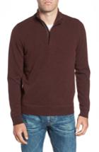 Men's Nordstrom Men's Shop Regular Fit Quarter Zip Cashmere Sweater - Burgundy