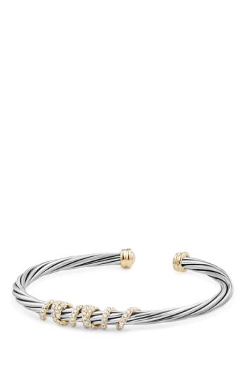 Women's David Yurman Helena Center Station Bracelet With Diamonds And 18k Gold, 4mm