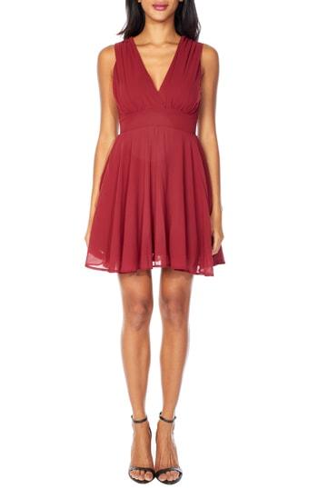 Women's Tfnc V-neck Fit & Flare Dress - Red