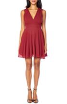 Women's Tfnc V-neck Fit & Flare Dress - Red