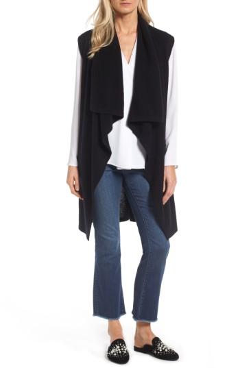 Women's Halogen Waterfall Drape Front Cashmere Vest