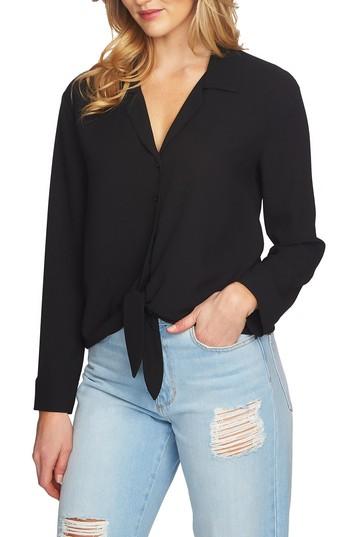 Women's 1.state Tie Front Blouse, Size - Black