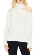 Women's Vince Camuto Asymmetrical Cold Shoulder Turtleneck Sweater - White