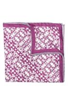 Men's Hook + Albert Batik Patterned Silk Pocket Square, Size - Purple