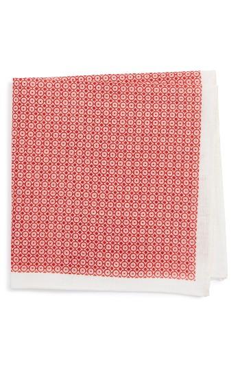 Men's Nordstrom Men's Shop Furno Geometric Pocket Square, Size - Red