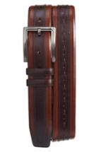 Men's Mezlan Ascot Leather Belt - Cognac/ Brown