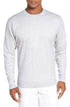 Men's Bobby Jones 'walker' Tipped Pima Cotton Long Sleeve T-shirt, Size - Grey