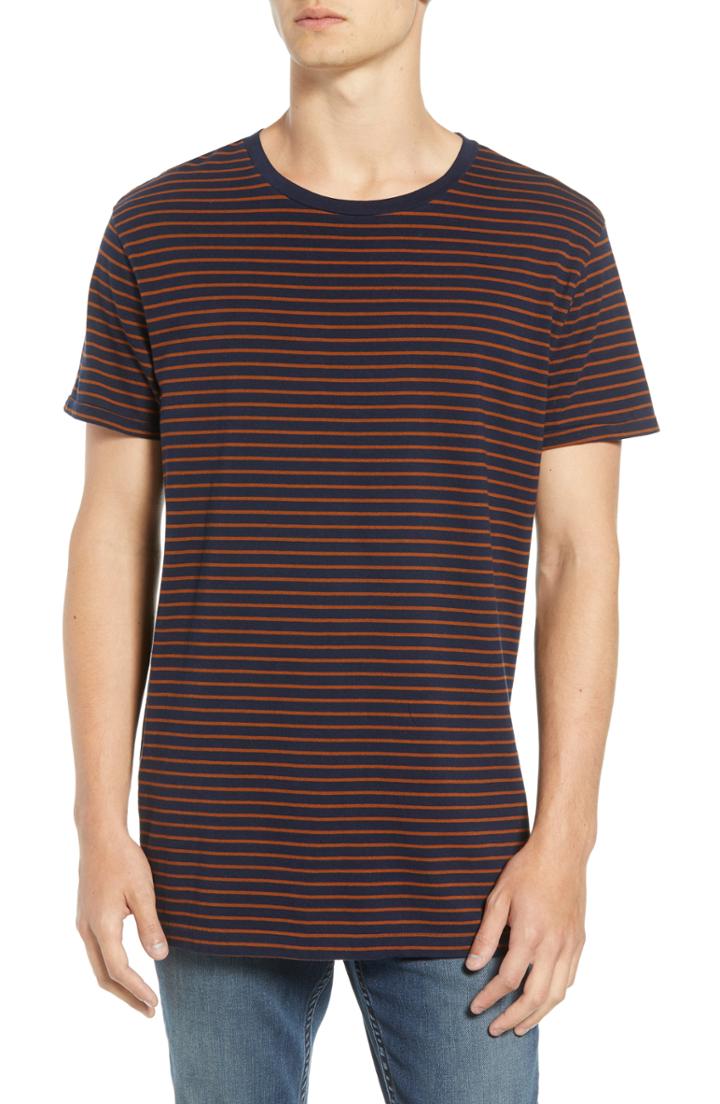 Men's Scotch & Soda Stripe T-shirt, Size - Brown
