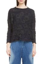 Women's Y's By Yohji Yamamoto Wrinkle Flower Sweater - Blue