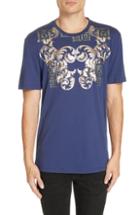 Men's Versace Collection Foil Print Cotton Tee - Blue