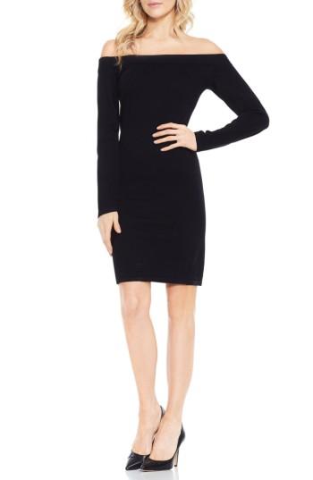 Women's Vince Camuto Off The Shoulder Sweater Dress - Black