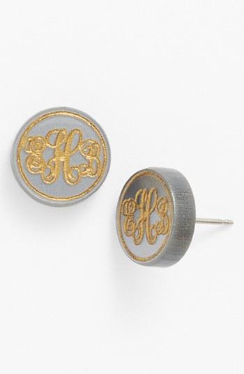 Women's Moon And Lola 'chelsea' Small Personalized Monogram Stud Earrings (nordstrom Exclusive)