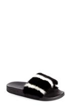 Women's Givenchy Genuine Mink Fur Slide Sandal Eu - Black