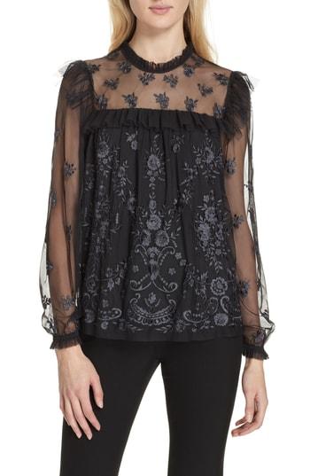 Women's Needle & Thread Lace Illusion Top
