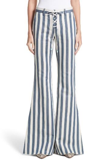 Women's Roberto Cavalli Cotton Lace-up Stripe Pants