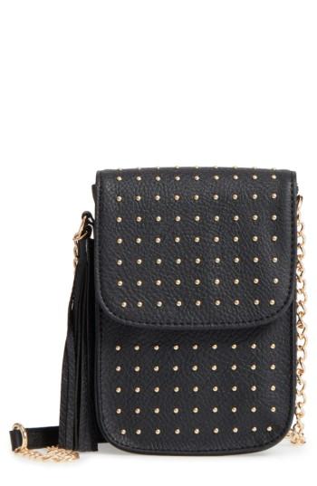 Amici Accessories Studded Faux Leather Phone Crossbody Bag -