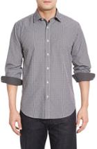 Men's Bugatchi Classic Fit Check Sport Shirt - Black