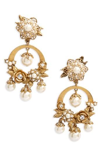 Women's Marchesa Pure Petals Orbital Drop Earrings