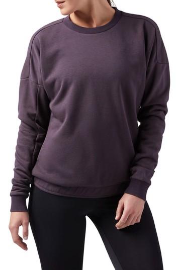 Women's Reebok Elements Washed Sweatshirt - Purple