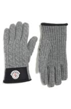 Men's Moncler Cable Knit Wool & Cashmere Gloves - Grey
